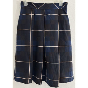 MARELLA Made in Italy Plaid Skirt Blue Lined Women Size 8